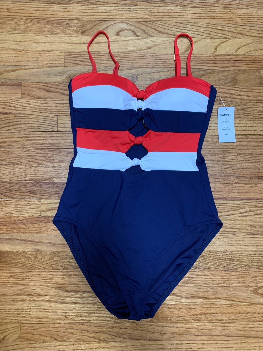 La Blanca swimsuit - Miss Americana one piece bandeau, USA flag bathing suit, 6